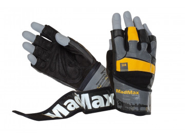Рукавички для фітнесу MadMax MFG-880 Signature Black/Grey/Yellow XXL