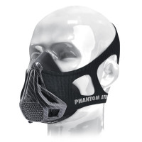 Маска для тренировки дыхания Phantom Training Mask Carbon, размер L, медицинский силикон, нейлоновый чехол, 4 уровня сопротивления