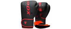 Боксерские перчатки RDX F6 Kara Matte, 12 унций, кожа Maya Hide™, поглощение ударов Quadro Dome 3, вентиляция QD1, красный, капа в комплекте