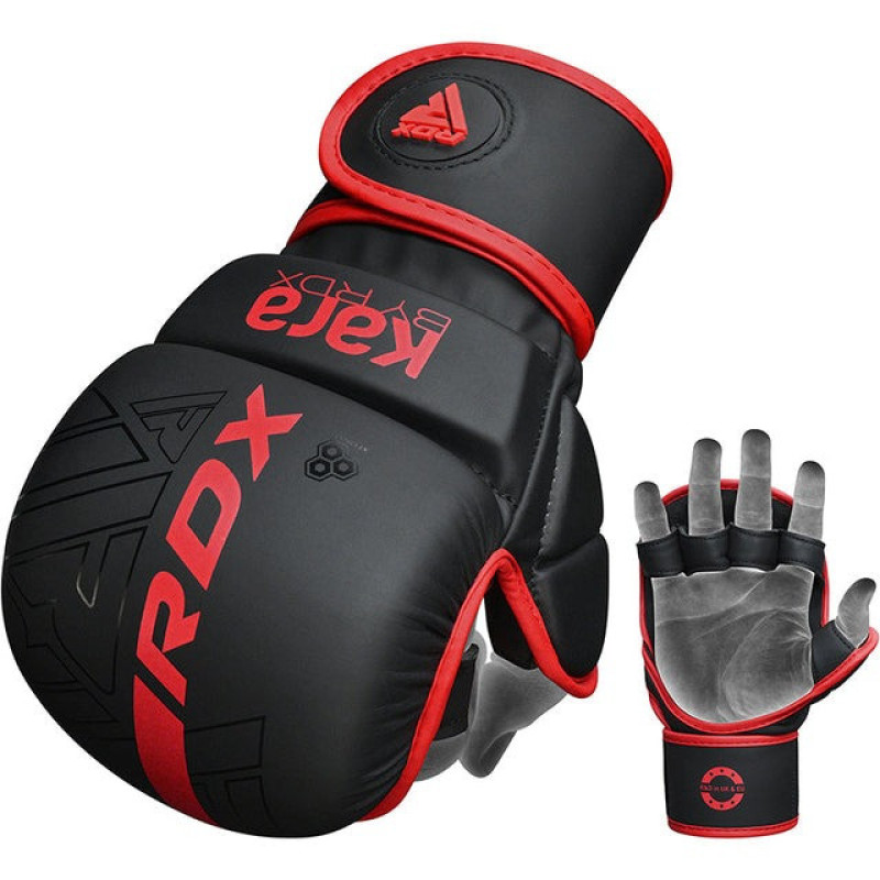 Перчатки для ММА RDX F6 KARA Matte Red Plus L/XL (капа в комплекте)