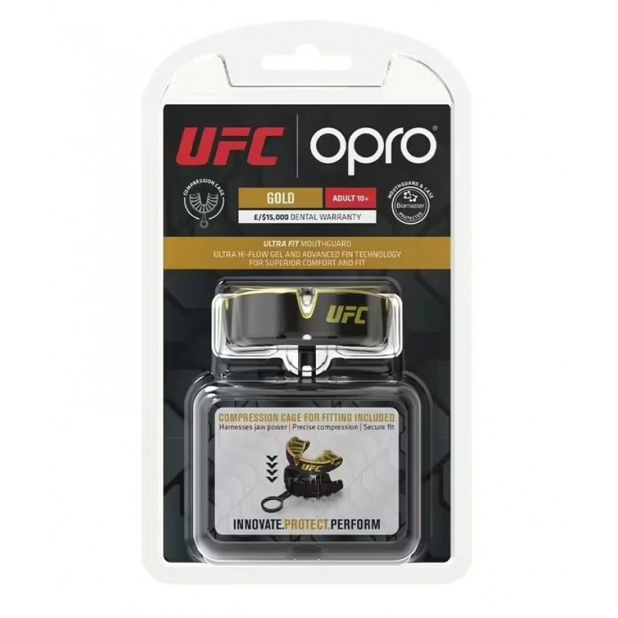 Капа OPRO Gold UFC доросла (вік 11+) Black/Gold (art.102516001)