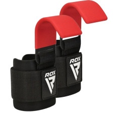 Крючки для тяги на запястье RDX W5 Gym Hook Strap Red Plus