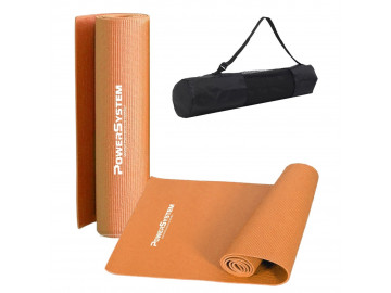 Килимок для йоги та фітнесу Power System PS-4014 PVC Fitness-Yoga Mat Orange (173x61x0.6)