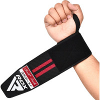 Бинты для запястья (кистевые бинты) RDX GYM WRIST WRAP R11 BLACK/RED, Комплектация: пара (2 бинта), Хлопок, Чёрно-красный