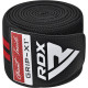 Бинты на колени RDX GYM KNEE WRAP R11 BLACK/RED, Длина 2 м, Хлопок, Полиэстер, Черно-красный