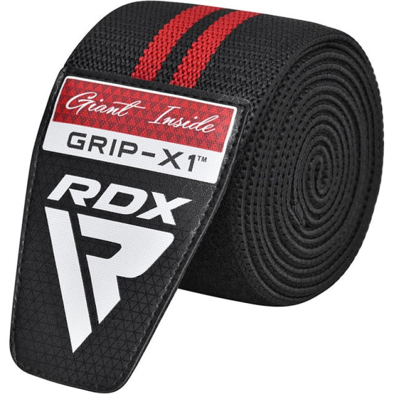 Бинты на колени RDX GYM KNEE WRAP R11 BLACK/RED, Длина 2 м, Хлопок, Полиэстер, Черно-красный