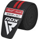 Бинты на колени RDX GYM KNEE WRAP R11 BLACK/RED, Длина 2 м, Хлопок, Полиэстер, Черно-красный
