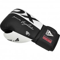 Боксерські рукавиці RDX F4 Boxing Sparring Gloves Hook&Loop WHITE/BLACK 16 унцій (капа у комплекті)