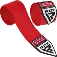 Бинти для боксу RDX WX Professional Boxing Hand Wraps Red, Комплектація: пара (2 бинти), Довжина 4,5 м, Еластичні, Бавовна, Нейлон, Червоний