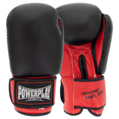 Боксерские перчатки PowerPlay 3004 Classic Черно-Красные 12 унций