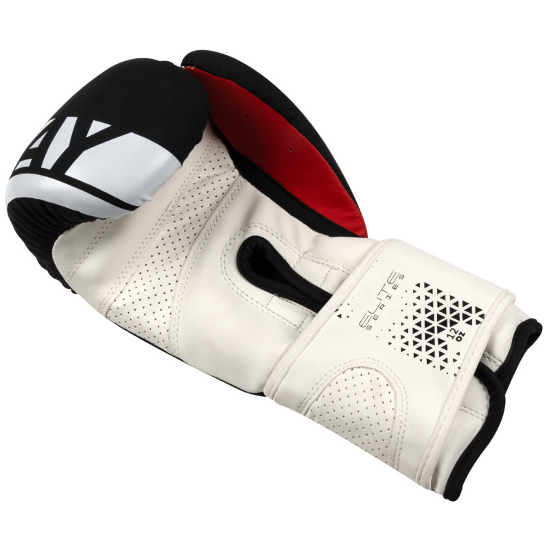 Боксерские перчатки PowerPlay 3086 Matt Challenger Черно-Белые 12 унций