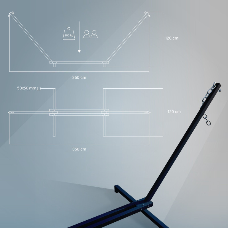 Стойка для гамака WCG Каркас для Гамака метал 50х50 черный мат
