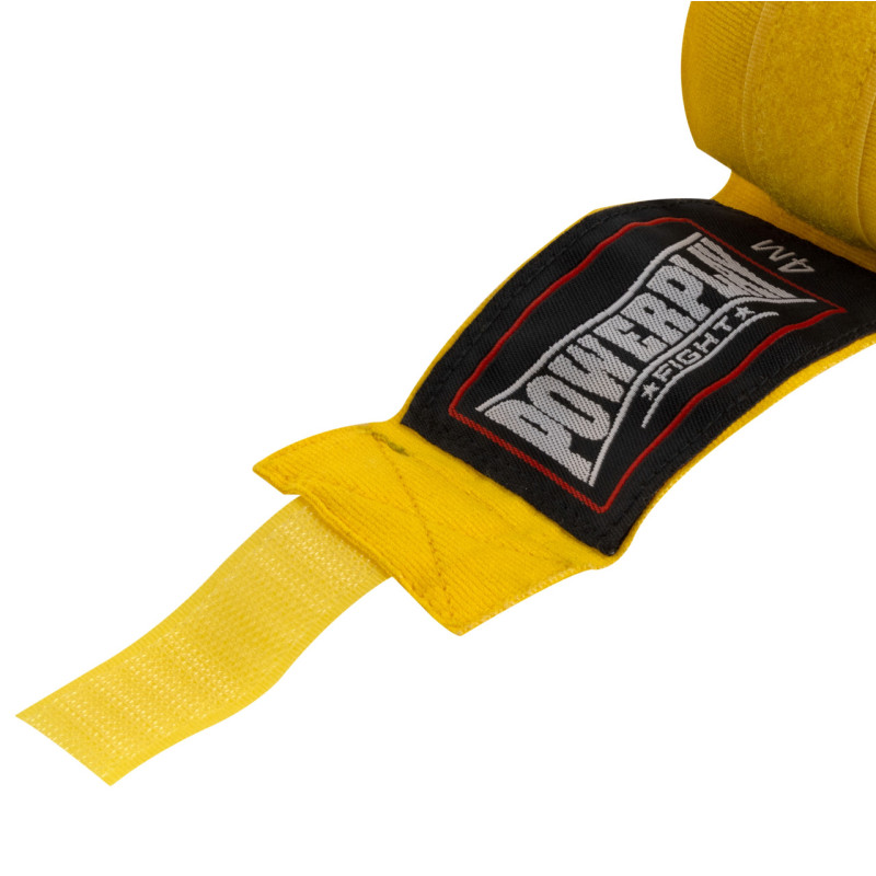 Бинты для бокса PowerPlay 3046 NYLON, Комплект: 2 бинта+чехол, Длина 4 м, Эластичные, Нейлон, Желтый