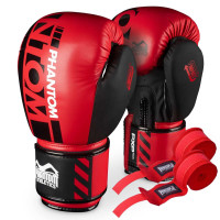 Боксерські рукавиці Phantom APEX Red 10 унцій (Бинти 4м. )