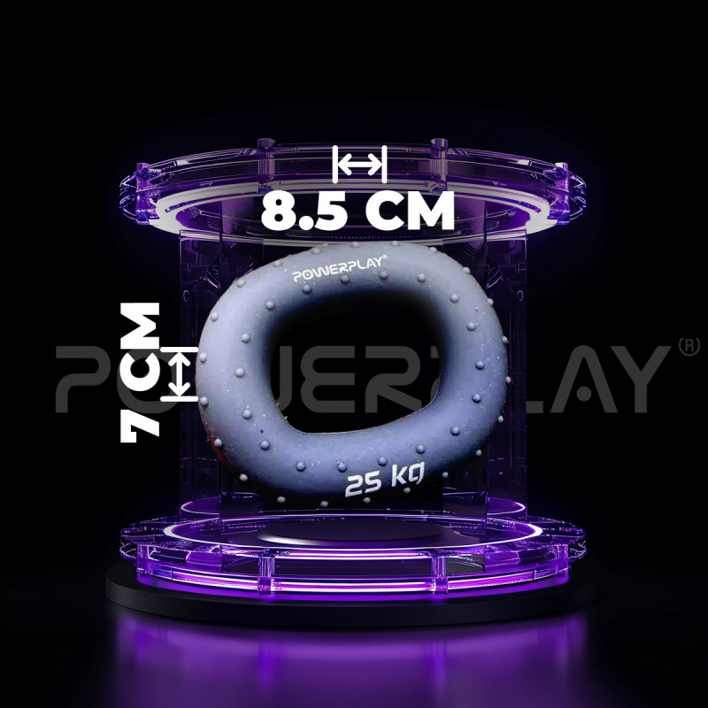 Еспандер кистьовий силіконовий PowerPlay PP-4337 Hand Grip Large 25 кг. Сірий