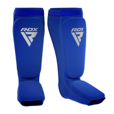 Захист гомілки та стопи RDX Shin Instep Foam Blue/White, Розмір L, Вуглецеве волокно, Гелевий шар, Синьо-білий