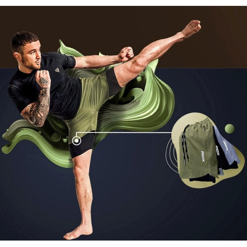 Компресійні шорти для RDX MMA T16 2-в-1 GREN/BLACK-XL
