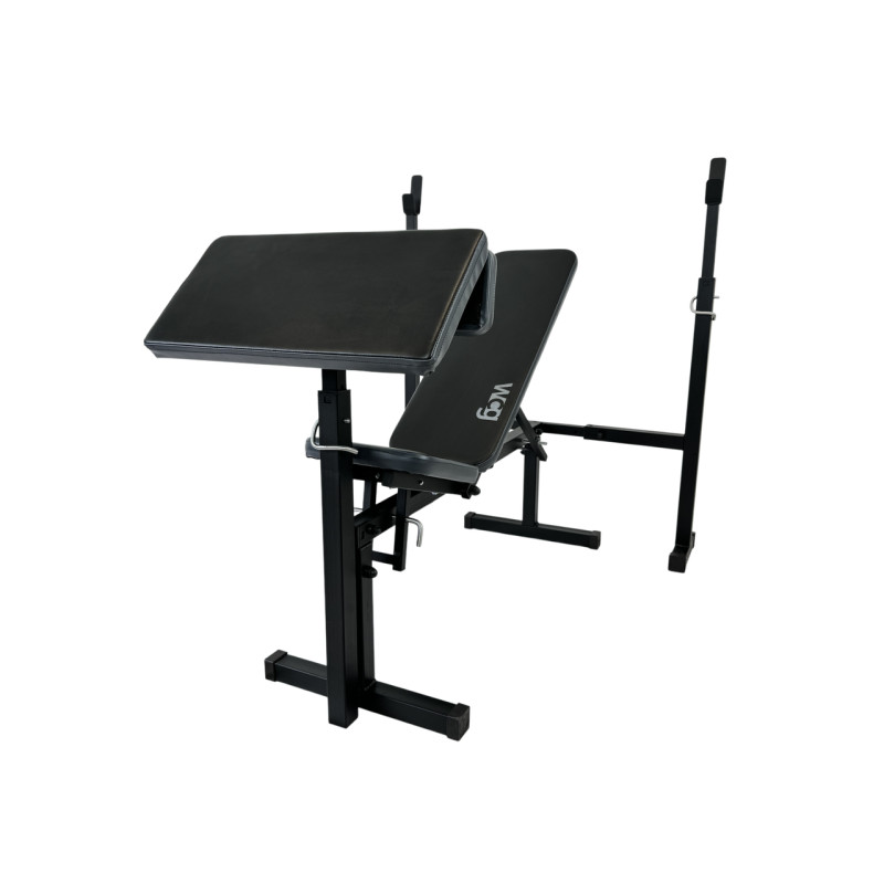 Регульована лавка для жиму + стійки + скотта WCG-003