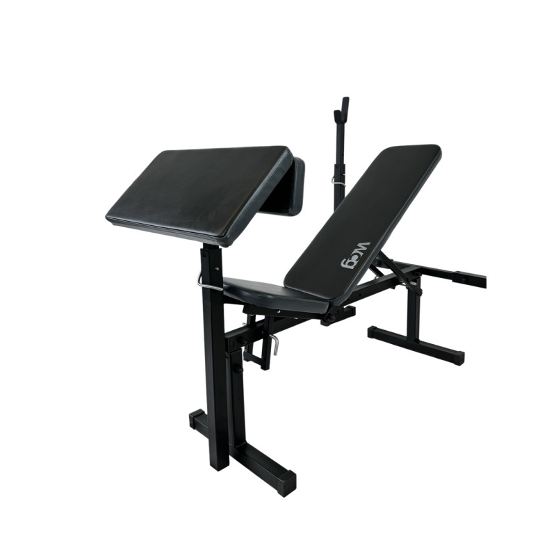 Регульована лавка для жиму + стійки + скотта WCG-003