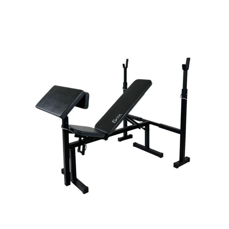 Регульована лавка для жиму + стійки + скотта WCG-003