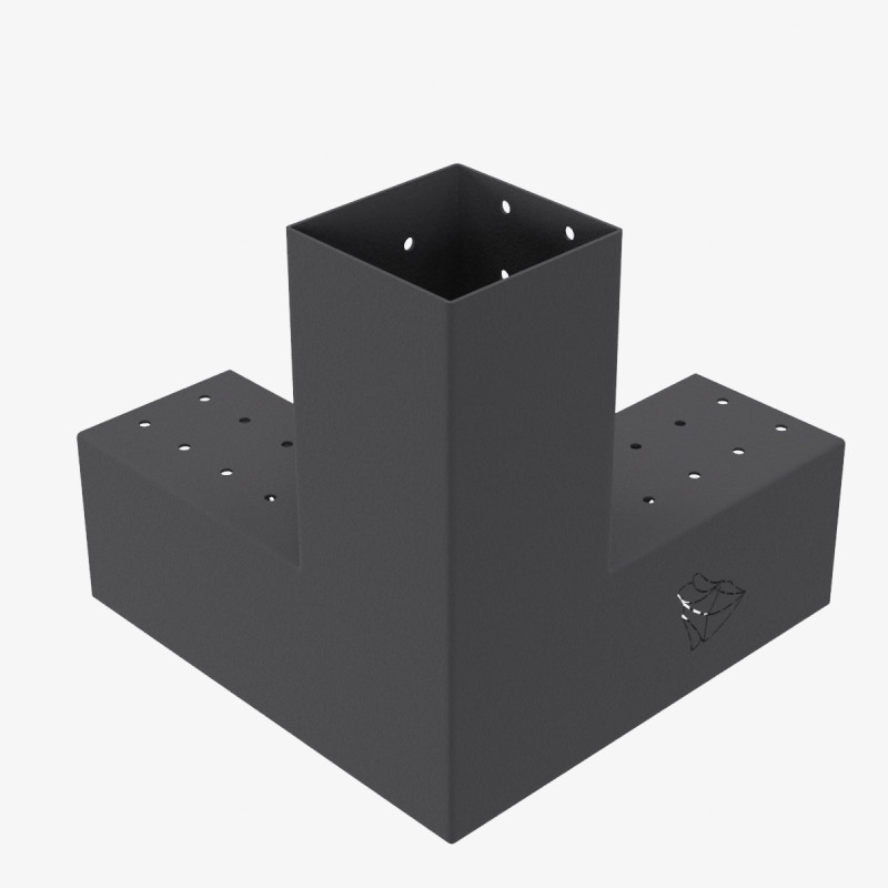 Угловой кронштейн для бруса 100×100 мм | Соединение 3 сторон (модуль 90°)