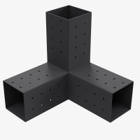 Кутовий кронштейн для бруса 100×100 мм | З’єднання 3 сторін (модуль 90°)