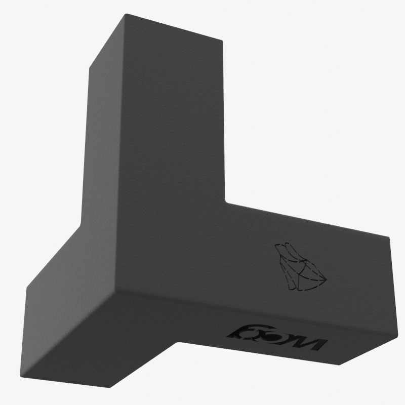 Угловой кронштейн для бруса 100×100 мм | Соединение 3 сторон (модуль 90°)