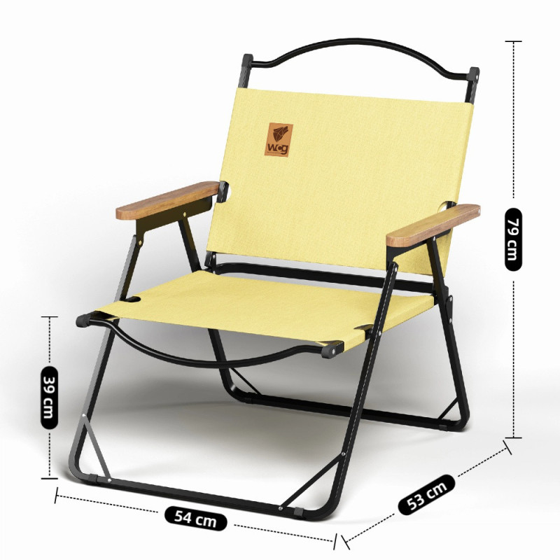 Стул раскладной со спинкой для кемпинга WCG Chill Желтый