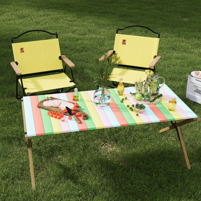 Стул раскладной со спинкой для кемпинга WCG Chill Желтый