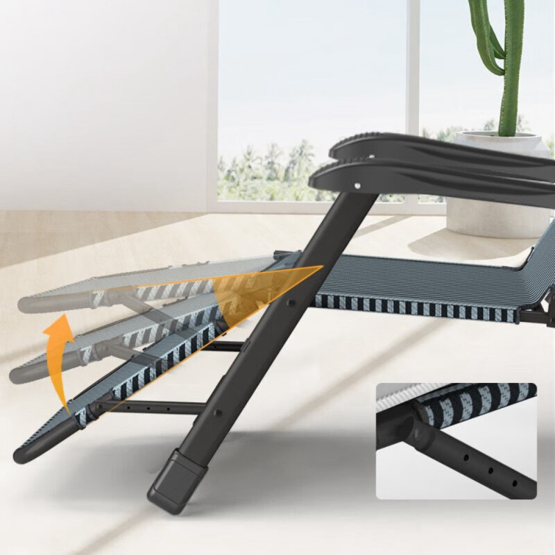 Раскладное кресло шезлонг садовый с подушкой WCG FCB-S01PP