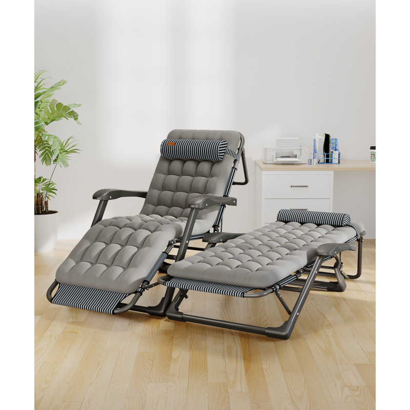 Раскладное кресло шезлонг садовый с подушкой WCG FCB-S01PP