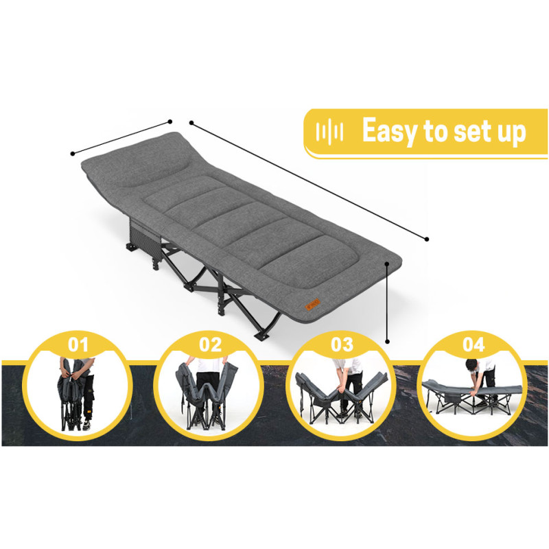 Розкладне ліжко шезлонг WCG CC-S07 + матрац і подушка