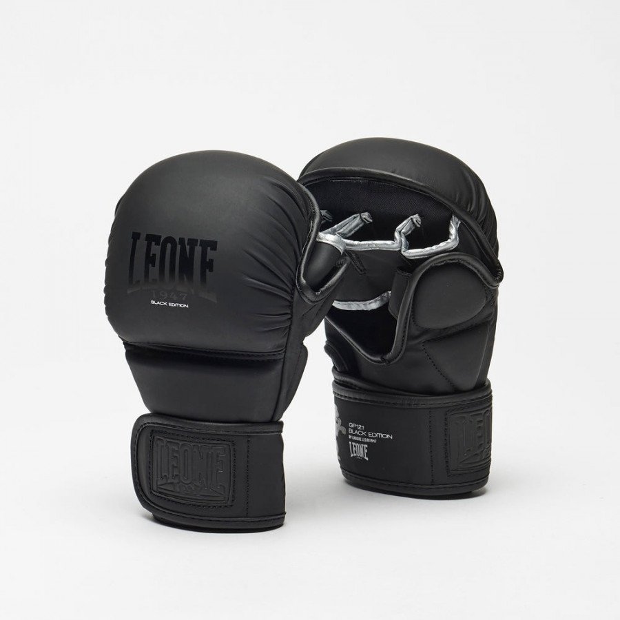 Рукавиці греплінгові для ММА Leone BLACK Edition S (капа в комплекті)