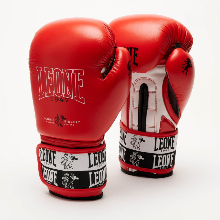 Боксерські рукавиці Leone GN208 ICONIC Red 16 унцій (бинти 4 м. в комплекті)