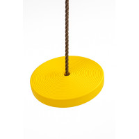 Качеля детская (тарзанка) DISK WCG для детской площадки, Длина 115-190 см (регулируемая), Диаметр диска 28 см, Пластик, Желтый