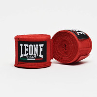 Бинты для бокса Leone AB705 Red, Комплект: 2 шт. с футляром, Длина 3.5 м, Хлопок, Нейлон, Эластан, Красный