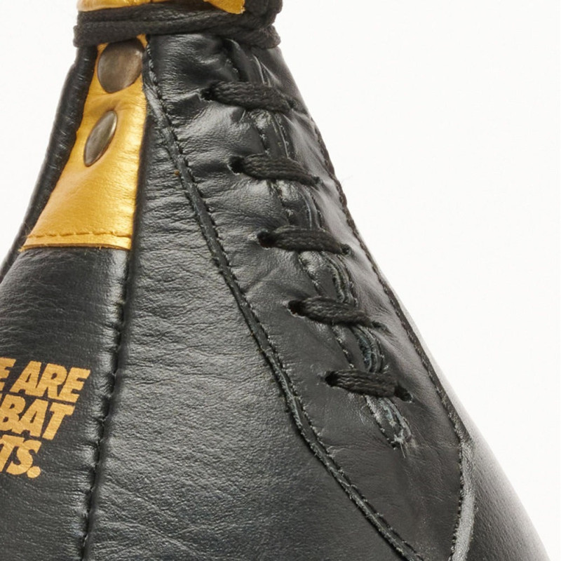 Пневмогруша боксерська Leone AT805 Speed ball Black, Розмір М, Ручне шиття, Натуральна шкіра буйвола, Розміри 23х17 см, Чорно-золотий