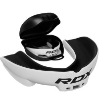 Капа RDX 3w, Доросла (вік 12+) White/Black, Посадка: Boil & Bite (кип’ятіння + прикус), Двошаровий полімер, Біло-чорний