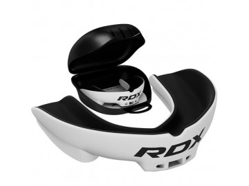 Капа RDX 3w, Доросла (вік 12+) White/Black, Посадка: Boil & Bite (кип’ятіння + прикус), Двошаровий полімер, Біло-чорний