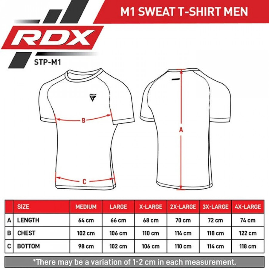Чоловіча футболка RDX M1 з ефектом сауни Black M