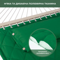 Двухместный гамак SOFT изумрудный XXL 200x140 с планками WCG Двухместный гамак SOFT изумрудный XXL 200x140 с планками WCG