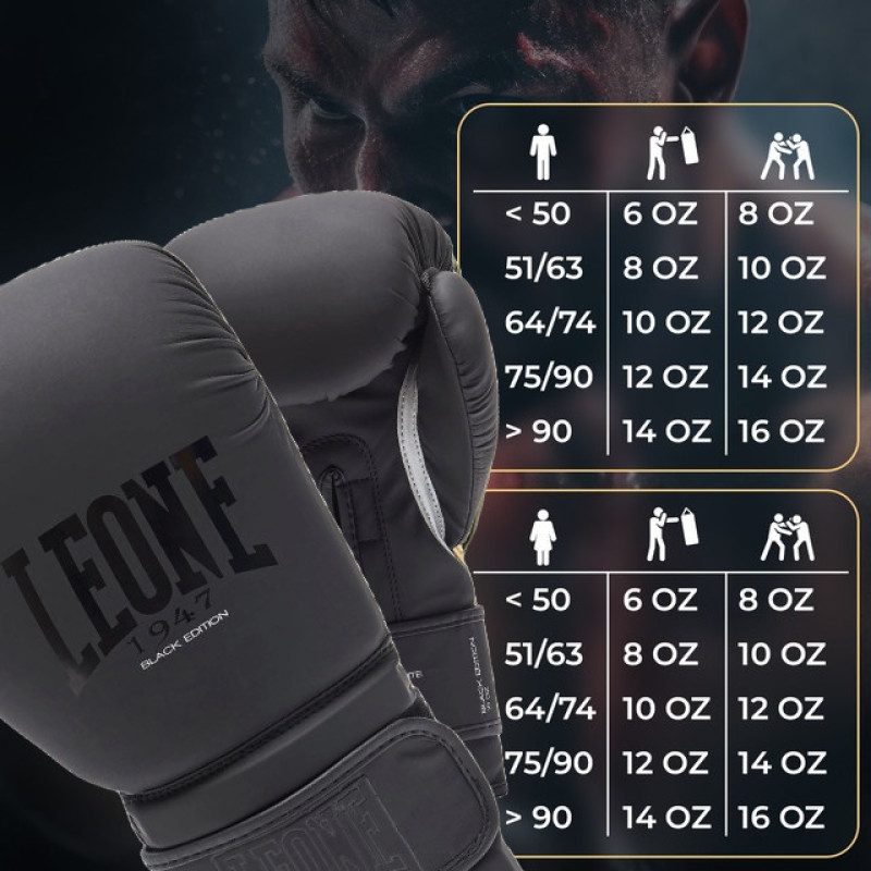 Боксерські рукавиці Leone GN059 Black/White 10 унцій 