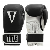 Боксерські рукавиці TITLE Boxing Pro Style Leather Gloves 3.0 Black/White 12 oz