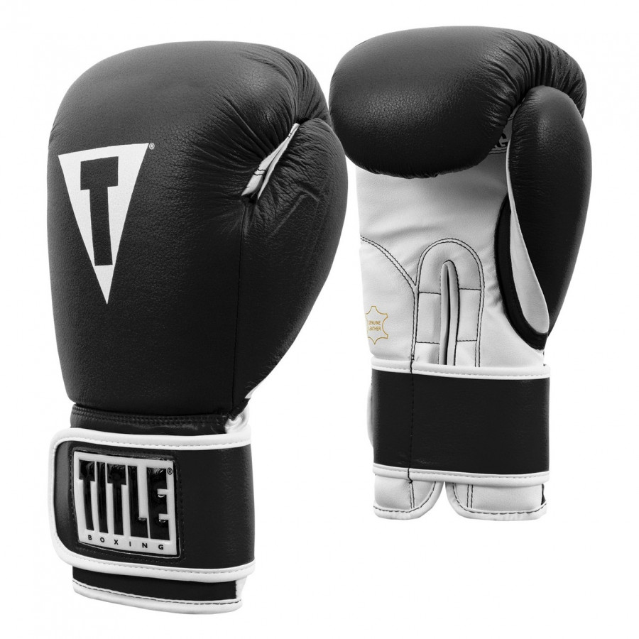 Боксерські рукавиці TITLE Boxing Pro Style Leather Gloves 3.0 Black/White 12 oz