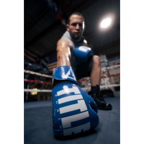 Боксерські рукавиці TITLE Boxing Inferno Intensity Elastic Blue/White / 16 oz