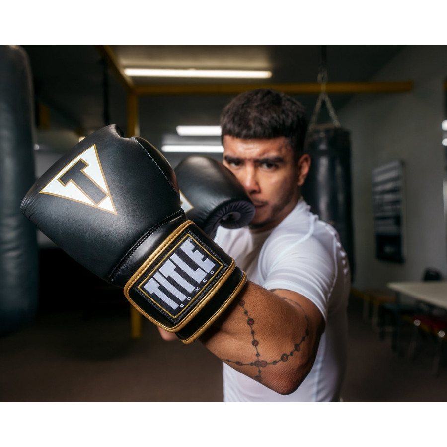 Боксерські рукавиці TITLE Boxeo Mexican Leather Quatro Black/White 12 oz
