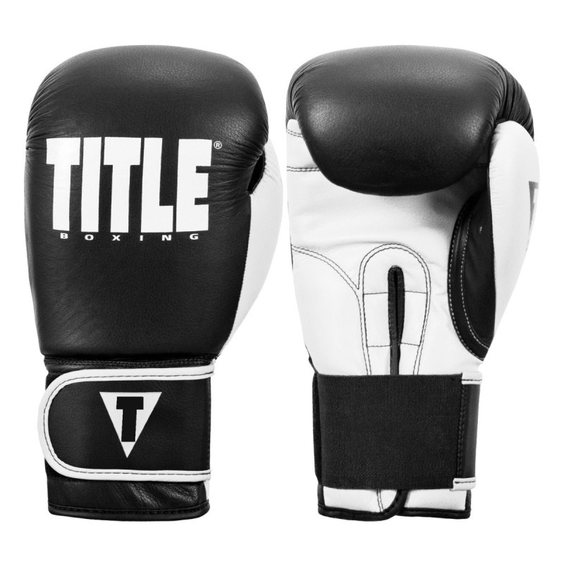 Боксерські рукавиці TITLE Boxing Dynamic Strike Black/White 12 oz (бинти 4м. в комплекті)
