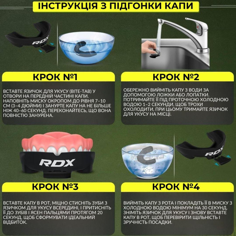 Капа RDX 3w дитяча (вік до 10) Black/Red