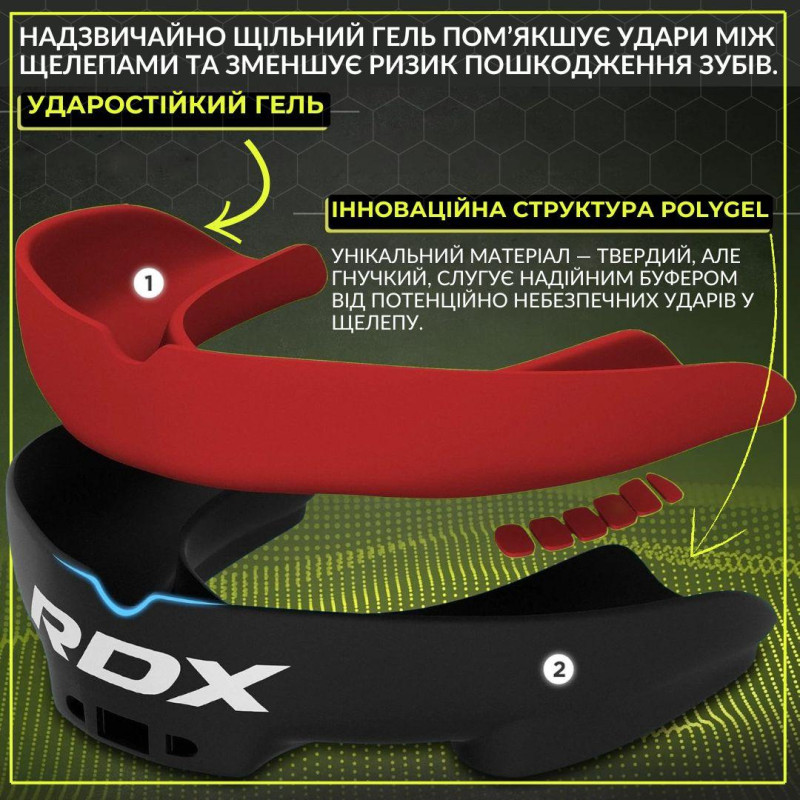 Капа RDX 3w дитяча (вік до 10) Black/Red