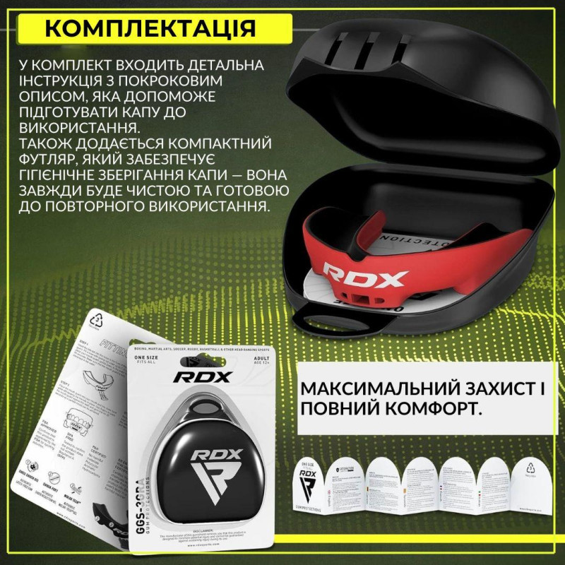 Капа RDX 3w доросла (вік 12+) Red/Black